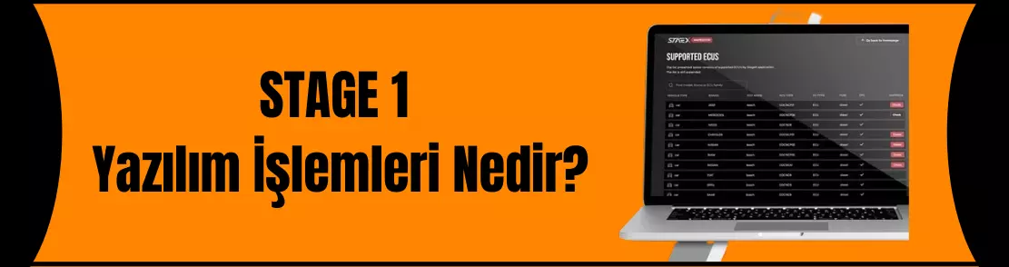 Stage 1 Yazılım İşlemleri ne işe yarar?
