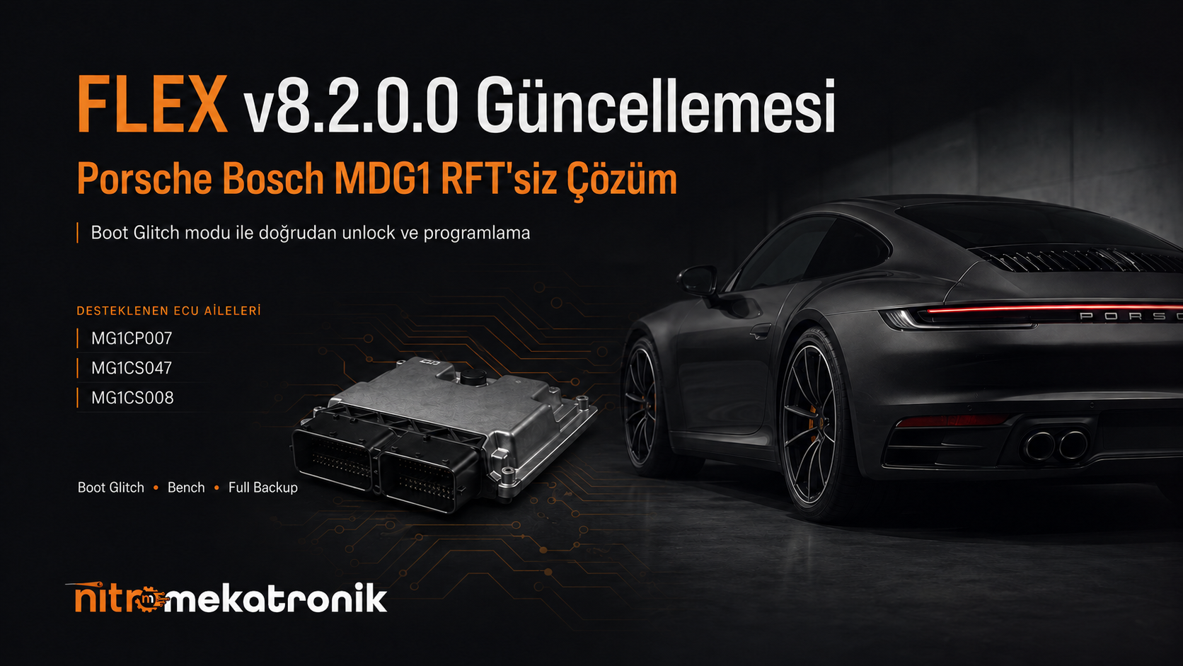 Flex v8.2.0.0 Güncellemesi: Porsche Bosch MDG1 RFT’siz Çözüm!