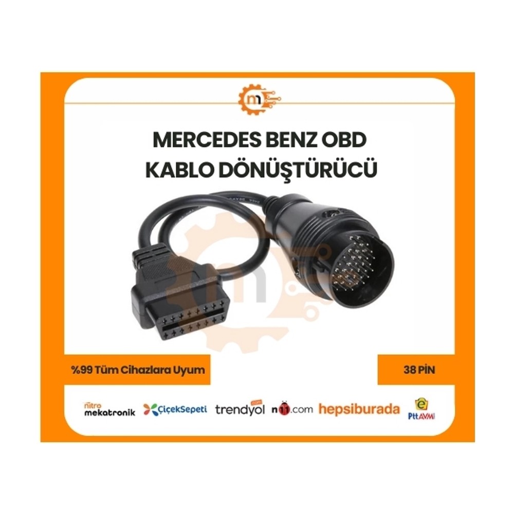 Mercedes Benz 38 Pin OBD Kablo Dönüştürücü