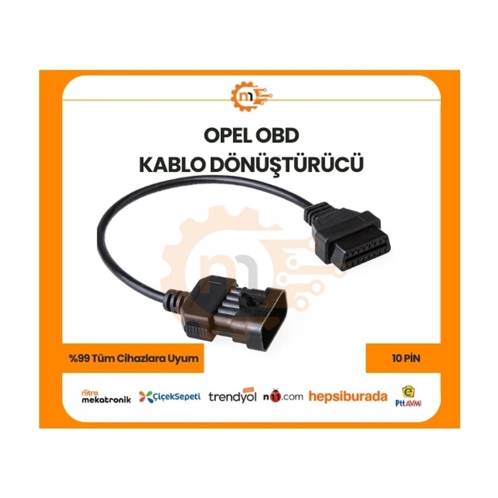 OPEL 10 Pin OBD Kablo Dönüştürücü