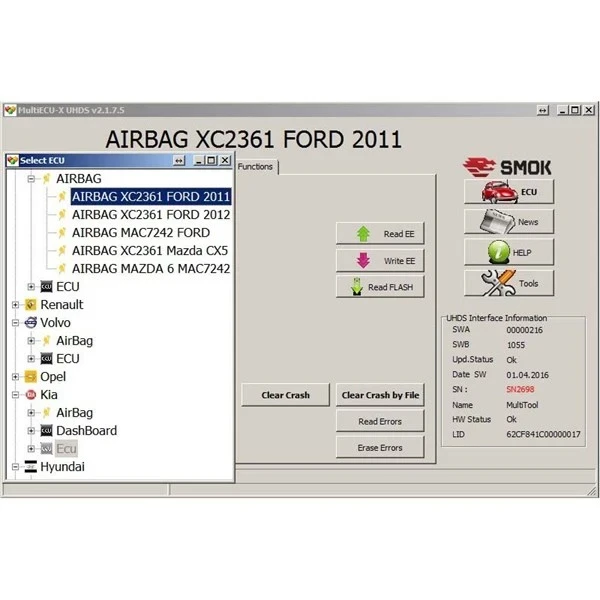 Picture of EU0014 Ford/Volvo Clear Crash by OBD