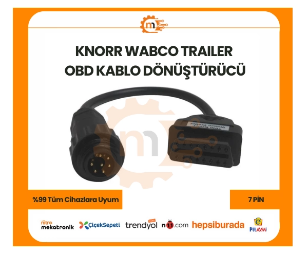 Delphi 7 Pin Knorr/Wabco OBD Diagnostic Test Cable SV10828 - Merlin Diesel